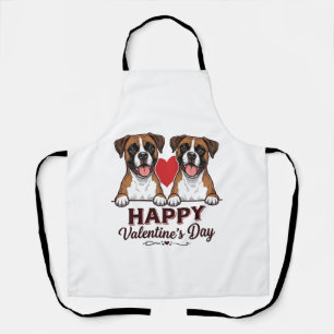 Boxer Honden Fijne Valentijnsdag Vintage Schort
