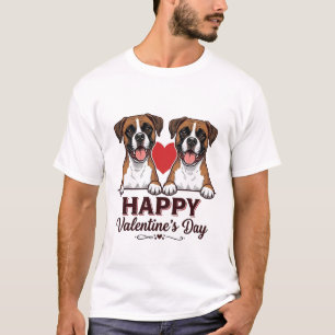 Boxer Honden Fijne Valentijnsdag Vintage T-shirt