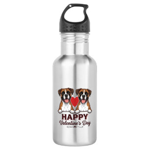 Boxer Honden Fijne Valentijnsdag Vintage Waterfles