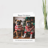 Boxer Honden in Kersttruien Kaart (Voorkant)
