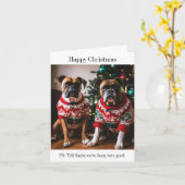 Boxer Honden in Kersttruien Kaart (Gele Bloem)