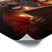 Boxer Honden Kerstmis Caroling Feestelijke Vakanti Poster (Hoek)