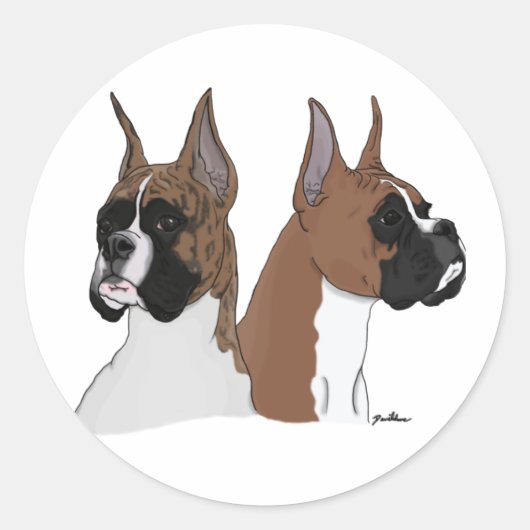 Boxer honden ronde sticker (Voorkant)