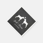 Boxer Honden Trouw Koppel met Aangepaste Tekst Servetten (Hoek)