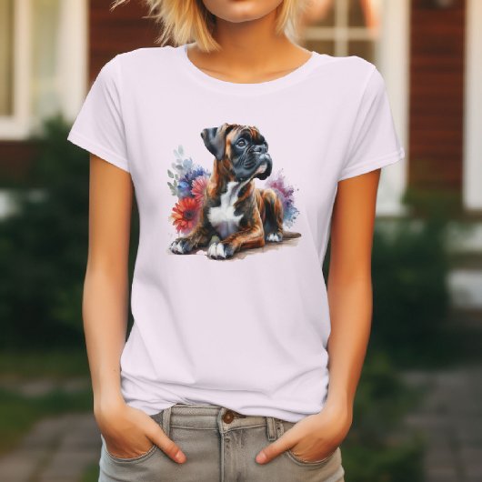 Boxer Hondenbloemen: speelse pup & bloemeneleganti T-shirt