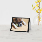 Boxer hondenbriefkaart kaart (Gele Bloem)