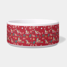 Boxer Hondenkom Christmas Cute Kawaii Feestdag Hui Voerbakje