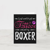 Boxer Hondenliefhebber Tattoo Shirt Funny Dog Mom Kaart (Voorkant)
