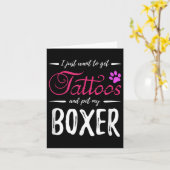 Boxer Hondenliefhebber Tattoo Shirt Funny Dog Mom Kaart (Gele Bloem)