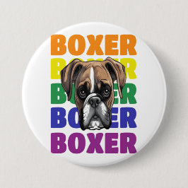 Boxer hondenliefhebbers klein cadeau ronde button 7,6 cm