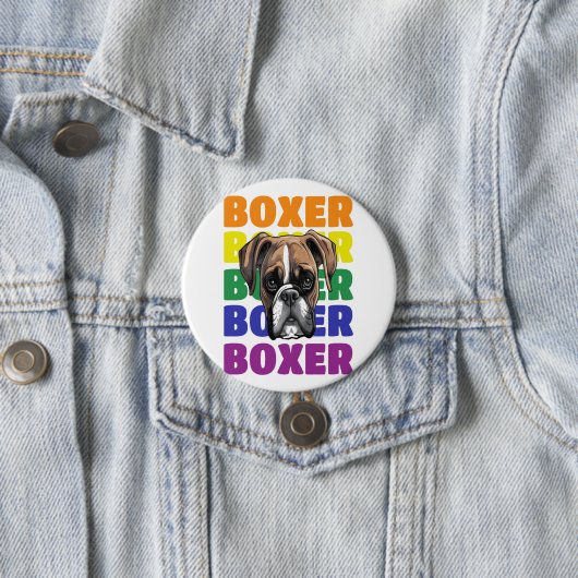 Boxer hondenliefhebbers klein cadeau ronde button 7,6 cm (In situ)