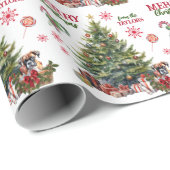 Boxer hondenmand onder de vakantieboom cadeaupapier (Rol Hoek)