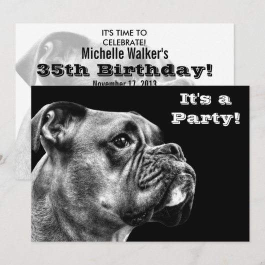 Boxer-hondenprofiel Kaart (Voorkant / Achterkant)