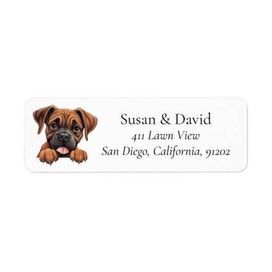 Boxer Hondenras Pet Lovers Etiket (Voorkant)