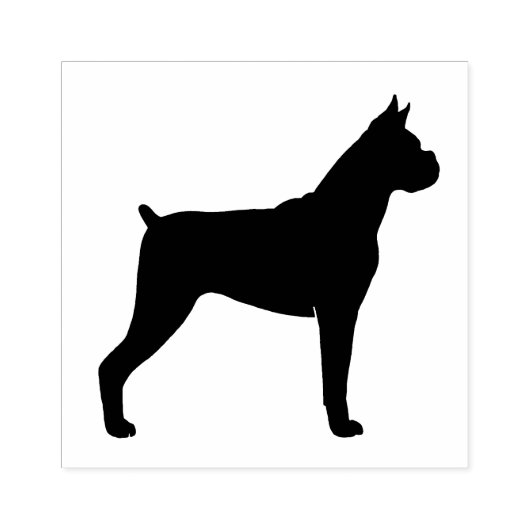 Boxer Hondenras Silhouette Rubberstempel (Afrduk)