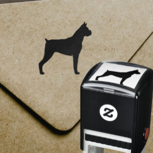 Boxer Hondenras Silhouette Zelfinktende Stempel
