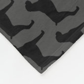 Boxer Hondenras Silhouettes Pattern Black and Grey Fleece Deken (Hoek)