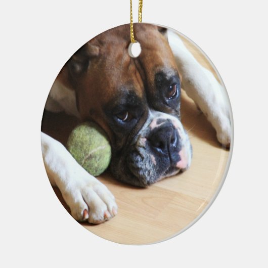 Boxer-hondenversiering Keramisch Ornament (Links)