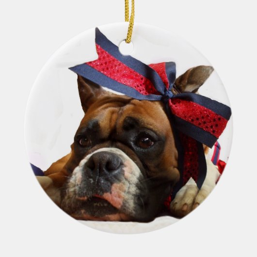 Boxer-hondenversiering Keramisch Ornament (Voorkant)