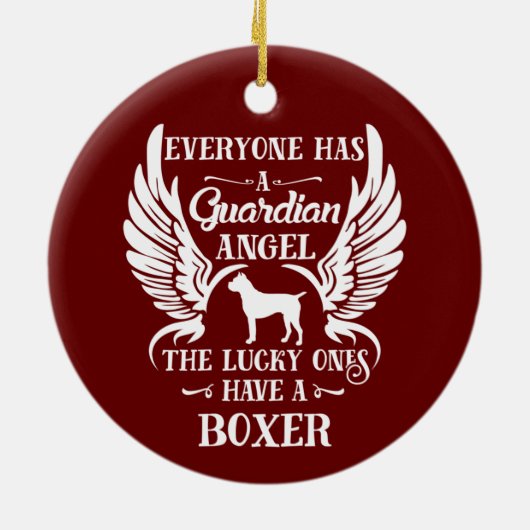 Boxer-hondenvogel Keramisch Ornament (Achterkant)