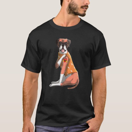 Boxer I Love Mam Tattoo Dog T-shirt (Voorkant)