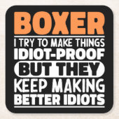 Boxer Ik probeer dingen grappig te maken Gezegde C Kartonnen Onderzetters (Voorkant)