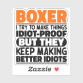 Boxer Ik probeer dingen grappig te maken Quote Coo Sticker (Vel)