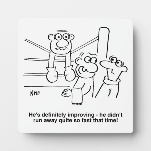 Boxer in de Boxing Ring. Grappig Fotoplaat (Voorkant)