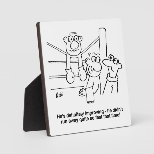 Boxer in de Boxing Ring. Grappig Fotoplaat (Voorkant)