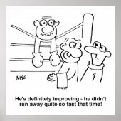 Boxer in de Boxing Ring. Grappig Poster (Voorkant)