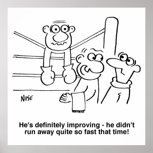 Boxer in de Boxing Ring. Grappig Poster (Voorkant)