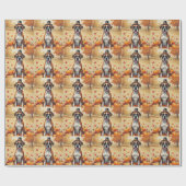 Boxer in de herfst verlaat Thanksgiving kunst Cadeaupapier (Vlak)