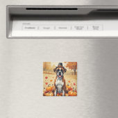 Boxer in de herfst verlaat Thanksgiving kunst Magneet (Insitu (Vaatwasser))