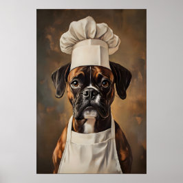 Boxer In Kooksmuts Poster, Huisdier Poster, Boxer  Poster