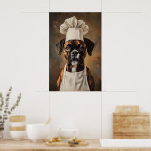 Boxer In Kooksmuts Poster, Huisdier Poster, Boxer Poster (Keuken)