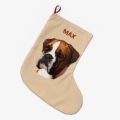 Boxer in Portrait Grote Kerstsok (Voorkant (Hangend))