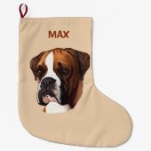 Boxer in Portrait Grote Kerstsok (Voorkant)