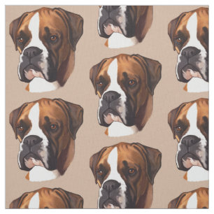 Boxer in Portrait Stof
