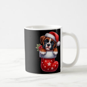 Boxer In Sock Christmas Santa Hat Xmas Hondenliefh Koffiemok