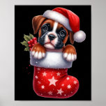 Boxer In Sock Christmas Santa Hat Xmas Hondenliefh Poster<br><div class="desc">Boxer In Sock Christmas Santa Hat Xmas Hondenliefhebber 1</div>