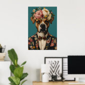 Boxer In Suit Poster, Boxer Portrait, Boxer Oil Poster (Thuiskantoor)