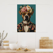 Boxer In Suit Poster, Boxer Portrait, Boxer Oil Poster (Keuken)