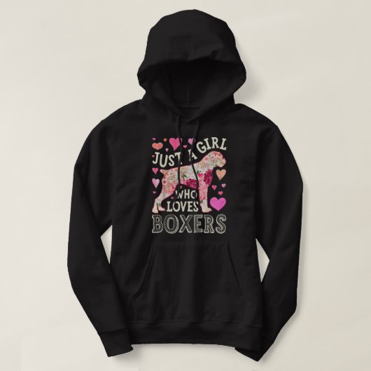 Boxer is gewoon een meisje dat van Boxers Dog Flow Hoodie (Design voorkant)