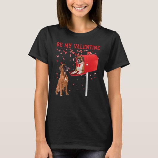 Boxer is mijn Valentijn Heart Mailbox T-shirt (Voorkant)
