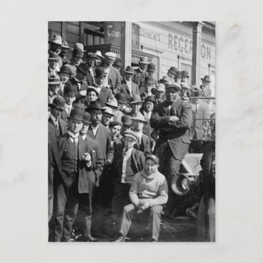 Boxer Jack Johnson en Trainers, begin jaren 1900 Briefkaart (Voorkant)