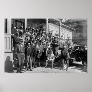 Boxer Jack Johnson en Trainers, begin jaren 1900 Poster