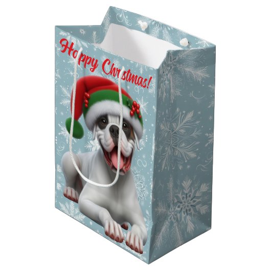 Boxer Jingle All the Way Kerstmis Medium Cadeauzakje (Voorkant Gekanteld)