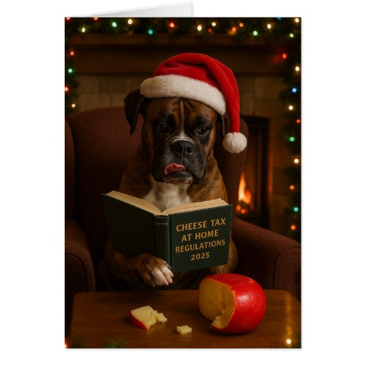 Boxer 'Kaasbelasting' kerstkaart (Voorkant)