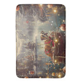 Boxer Kerst Feestelijke reis Badmat (Voorkant Verticaal)