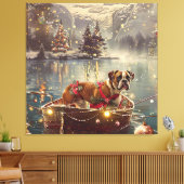 Boxer Kerst Feestelijke reis Canvas Afdruk (Insitu (Woonkamer))